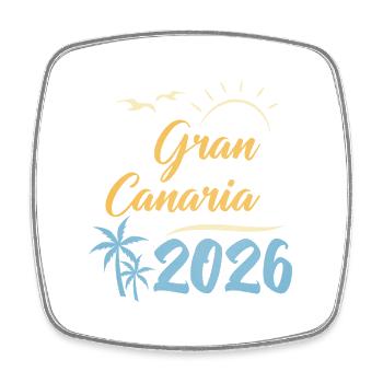 Gran Canaria 2026 - Viereckiger Kühlschrankmagnet - Weiß - Vorne