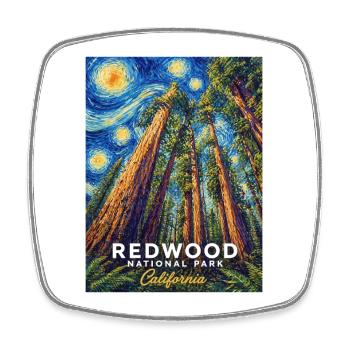 Redwood National Park Himmel California - Viereckiger Kühlschrankmagnet - Weiß - Vorne