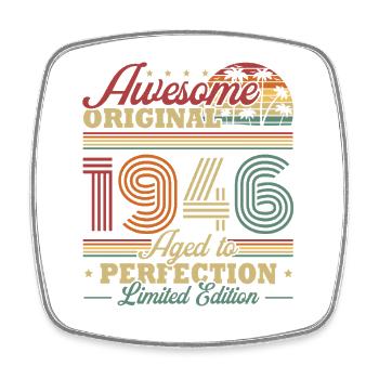 Cadeau rétro vintage d’anniversaire de 1946 - Magnet carré - blanc - Devant