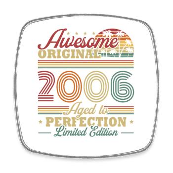 Cadeau rétro vintage vintage d’anniversaire 2006 - Magnet carré - blanc - Devant