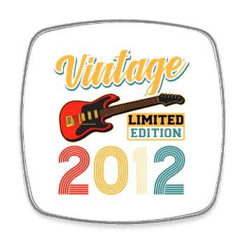 Vintage 2012 Limited Electric Guitar Retro Design - Magnet carré - blanc - Devant