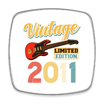 Vintage 2011 Electric Guitar Limited Edition Art - Viereckiger Kühlschrankmagnet - Weiß - Vorne