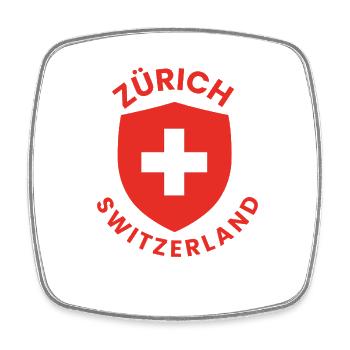 Zürichsköld med schweiziska korset - Viereckiger Kühlschrankmagnet - Weiß - Vorne