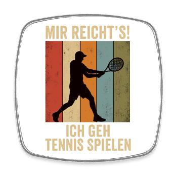 Mir reicht's Ich geh Tennis spielen Retro Shirt - Viereckiger Kühlschrankmagnet - Weiß - Vorne