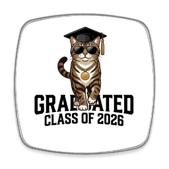 Graduated Class of 2026 - Square fridge magnet - white - Front