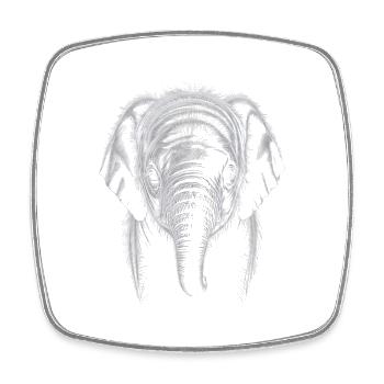 Elephant Head - Square fridge magnet - white - Front