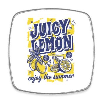 Juicy Lemon Summer Citrus Design - Square fridge magnet - white - Front