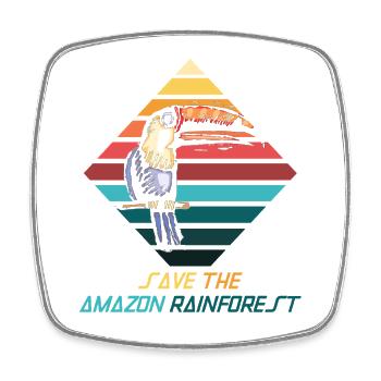 Save  – Regenwald retten - Viereckiger Kühlschrankmagnet - Weiß - Vorne