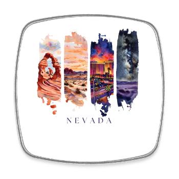 Nevada Urlaub Travel – Wüste & Vegas Motiv - Viereckiger Kühlschrankmagnet - Weiß - Vorne