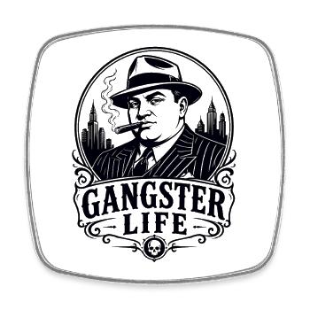 Gangster Life Al Capone Mafia - Square fridge magnet - white - Front