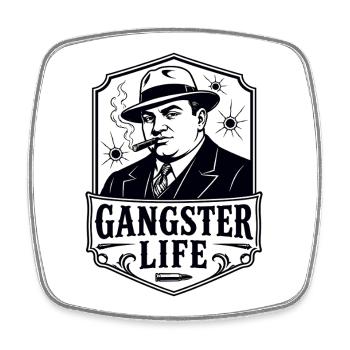 Gangster Life Al Capone Mafia - Square fridge magnet - white - Front