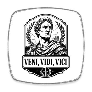 Caesar Veni Vidi Vici Rom Imperator Retro - Viereckiger Kühlschrankmagnet - Weiß - Vorne