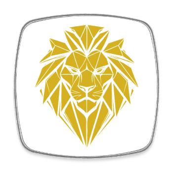 Lion Style – Stärke & Stolz Löwe - Viereckiger Kühlschrankmagnet - Weiß - Vorne