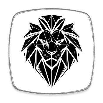 Style Lion – Force & Orgueil – Leo - Magnet carré - blanc - Devant