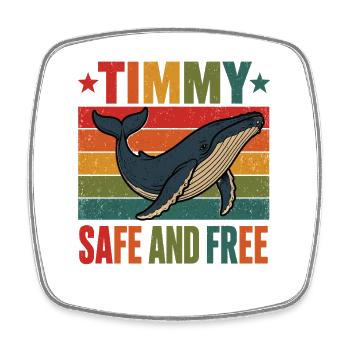 Timmy Wal Safe and Free Retro Wal Shirt - Magnet carré - blanc - Devant