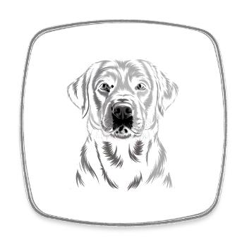Labrador - Magnet carré - blanc - Devant