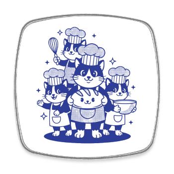 Sourdough Bread Baking Baker Starter Local Era - Square fridge magnet - white - Front
