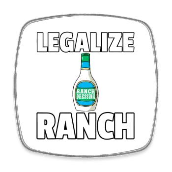 Legalize Ranch Bottle Tee - Square fridge magnet - white - Front