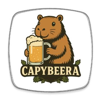 Capybeera - a fuel animal for many occasions - Square fridge magnet - white - Front