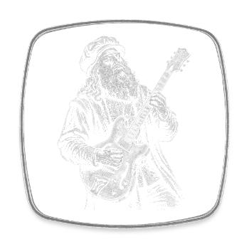 Leonardo Da Vinci plays guitar - Square fridge magnet - white - Front