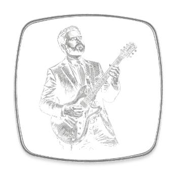JD Vance plays guitar - Square fridge magnet - white - Front