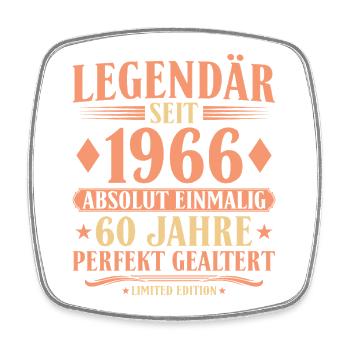 1966 Geboren - Absolut Einmalig 60. Geburtstag - Viereckiger Kühlschrankmagnet - Weiß - Vorne