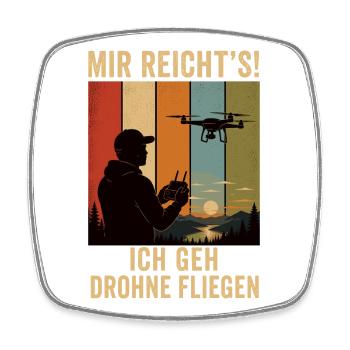 Mir reicht's Ich geh Drohne fliegen Retro Shirt - Viereckiger Kühlschrankmagnet - Weiß - Vorne