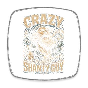 Shanty Chor Seemannslieder Crazy Shanty Guy - Viereckiger Kühlschrankmagnet - Weiß - Vorne