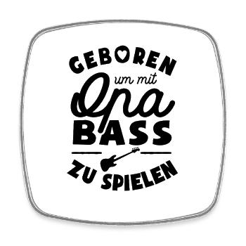Geboren um mit Opa Bass zu spielen - Viereckiger Kühlschrankmagnet - Weiß - Vorne
