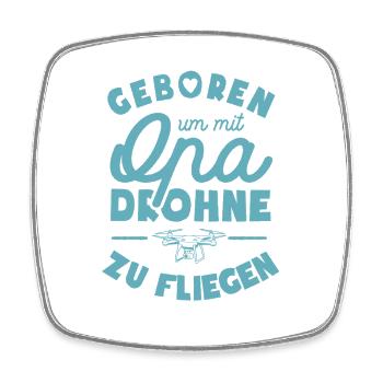 Geboren um mit Opa Drohne zu fliegen - Viereckiger Kühlschrankmagnet - Weiß - Vorne
