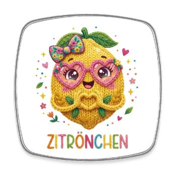 Zitrone Zitrönchen - Viereckiger Kühlschrankmagnet - Weiß - Vorne
