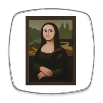 Mona Lisa Reduced Landscape Edition - Square fridge magnet - white - Front
