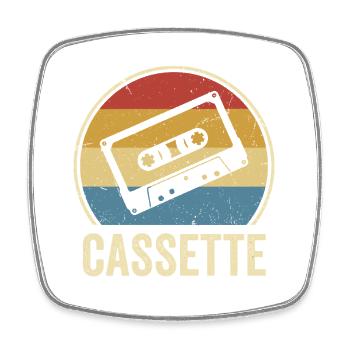 Kassette Retro Vintage 80er 90er Musik-Mixtape - Viereckiger Kühlschrankmagnet - Weiß - Vorne