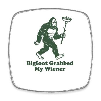 Camping drôle Sasquatch Bigfoot a eu mon pénis - Magnet carré - blanc - Devant
