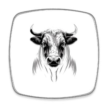 Taureau Taureau - Magnet carré - blanc - Devant