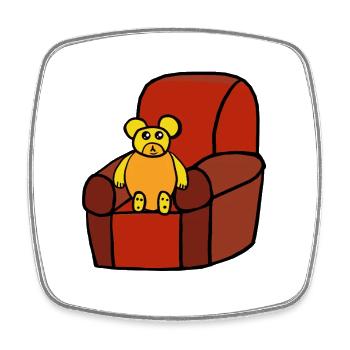 Teddy Teddybär Kinder Bär  - Viereckiger Kühlschrankmagnet - Weiß - Vorne