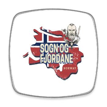 Sogn og Fjordane in Norwegen Provinz mit Landkarte - Viereckiger Kühlschrankmagnet - Weiß - Vorne