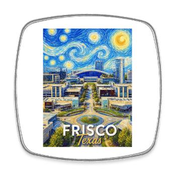 Frisco Texas Sternennacht - Viereckiger Kühlschrankmagnet - Weiß - Vorne