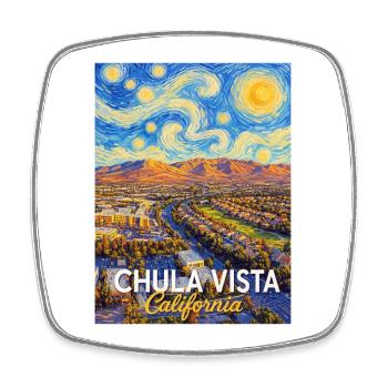 Chula Vista California Sternennacht  - Viereckiger Kühlschrankmagnet - Weiß - Vorne