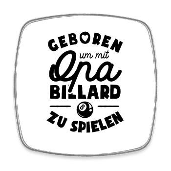 Geboren um mit Opa Billard zu spielen - Viereckiger Kühlschrankmagnet - Weiß - Vorne