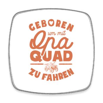 Geboren um mit Opa Quad zu fahren - Viereckiger Kühlschrankmagnet - Weiß - Vorne
