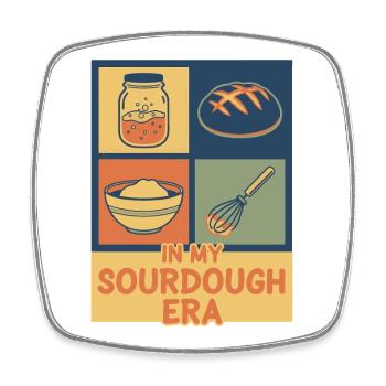 Sourdough Bread Baking Baker My Sourdough Era - Square fridge magnet - white - Front