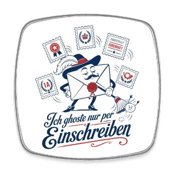 Ich ghoste nur per Einschreiben - Viereckiger Kühlschrankmagnet - Weiß - Vorne