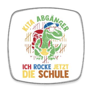 Kita Erste Klasse Dinosaurier Schüler Kindergarten - Viereckiger Kühlschrankmagnet - Weiß - Vorne