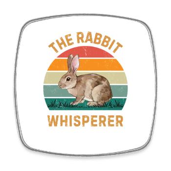 Rabbit Whisperer Funny Bunny Pet Owner Gift - Square fridge magnet - white - Front