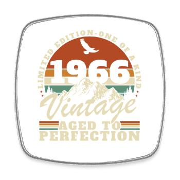 1966 Vintage Rétro Cadeau D'anniversaire - Magnet carré - blanc - Devant