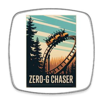 Zero-G Jäger | Achterbahn Thrill - Viereckiger Kühlschrankmagnet - Weiß - Vorne