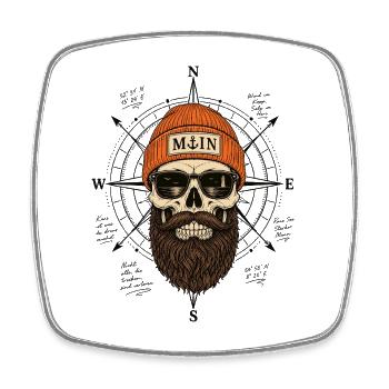Moin Totenkopf Seemann Norddeutschland Shirt - Viereckiger Kühlschrankmagnet - Weiß - Vorne