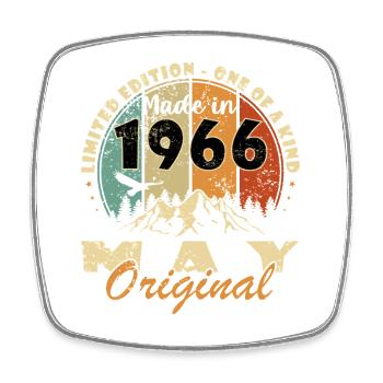 Birthday Present May 1966 - Square fridge magnet - white - Front
