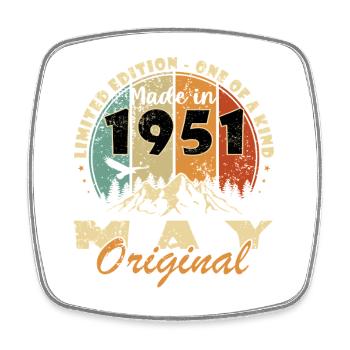 1951 Fabriqué en mai Original - Magnet carré - blanc - Devant